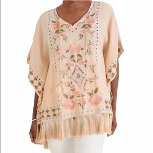 Chico’s Rose Embroidered Poncho